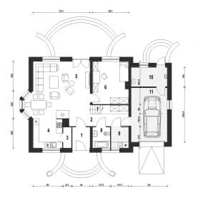 Rzut projektu Dom Dla Ciebie 1 w3 z garażem - Parter