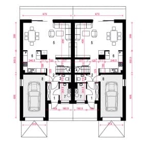 Rzut projektu Aria A-BL z garażem - Parter