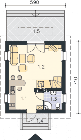 Rzut projektu Topeka (LMW07) - Parter