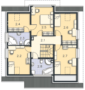 Rzut projektu Gandawa (LMP243) - Poddasze