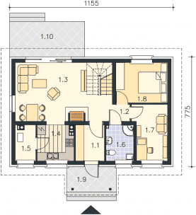 Rzut projektu Murcja (LMP248) - Parter