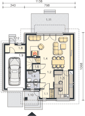 Rzut projektu Malmo II (LMP236a) - Parter