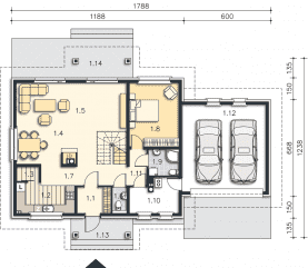 Rzut projektu Toronto III (LMP232B) - Parter