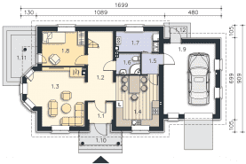 Rzut projektu Saloniki III (LMP128b) - Parter