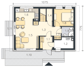 Rzut projektu Hawr (LMP288) - Parter