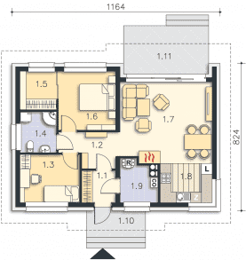 Rzut projektu Royan (DCB89) - Parter