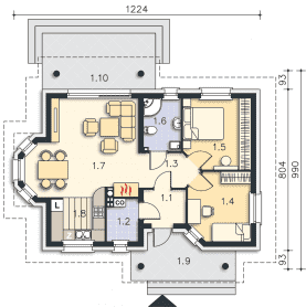 Rzut projektu Bolton (LMB98) - Parter