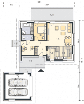 Rzut projektu Pireus Pasywny 3 (LDP03) - Parter