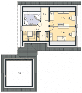 Rzut projektu Pireus Pasywny 3 (LDP03) - Poddasze