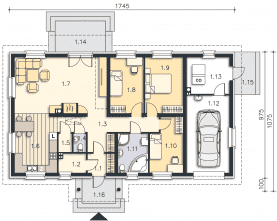 Rzut projektu Rawenna III (LMB74b) - Parter