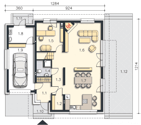 Rzut projektu Insbruck (LMP320) - Parter