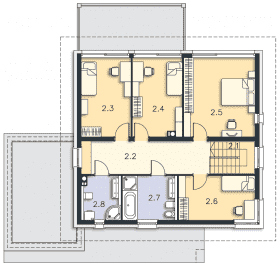 Rzut projektu Carrara II (DCP332a) - Piętro