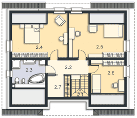 Rzut projektu Rodez II (DCP328A) - Poddasze