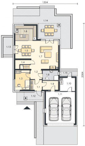 Rzut projektu Garda II (DCP310a) - Parter