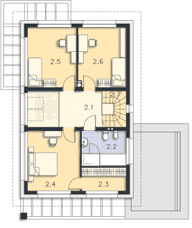 Rzut projektu Bergamo (DCP343) - Poddasze