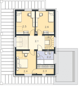 Rzut projektu Bergamo II (DCP343a) - Poddasze