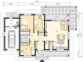 Rzut projektu Denver III (DCB112b) - Parter