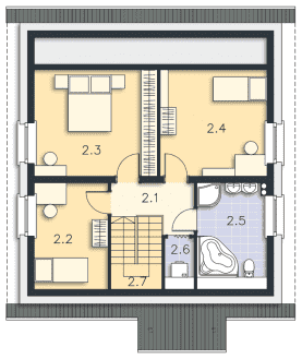 Rzut projektu Valletta Pasywny 6 (LDP06) - Poddasze