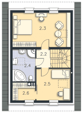 Rzut projektu Eden (LMP337) - Poddasze