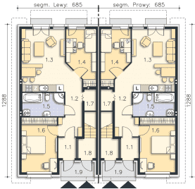 Rzut projektu Everett (DCBL36) - Parter