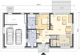 Rzut projektu Nikozja II (DCP349a) - Parter