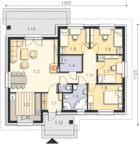 Rzut projektu Saga III (LMB69b) - Parter
