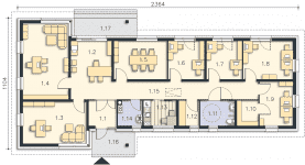 Rzut projektu Budynek usługowy Office 1 (DCU04) - Parter