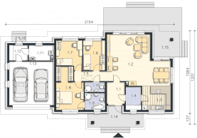Rzut projektu Rockville II (DCB121a) - Parter