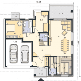 Rzut projektu Stanford (LMP358) - Parter