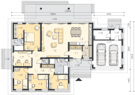 Rzut projektu Noordwijk (DCB137) - Parter