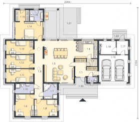 Rzut projektu Andora (DCB133) - Parter