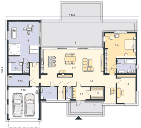 Rzut projektu Annecy (DCP360) - Parter