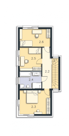 Rzut projektu Tanger (DCP375) - Piętro