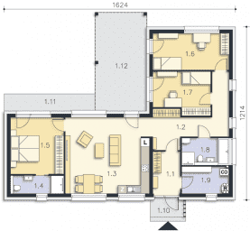 Rzut projektu Madison (DCB147) - Parter