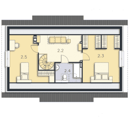 Rzut projektu Leeds VI (LMB70e) - Poddasze