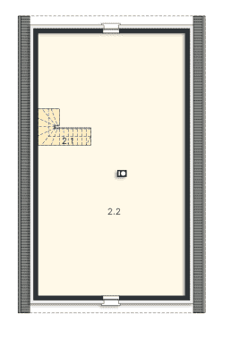 Rzut projektu Derby (DCB154) - Strych (przykładowa aranżacja)