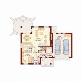 Rzut projektu Dandys 2 - Rzut parteru
