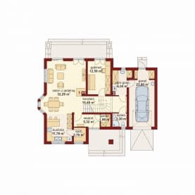 Rzut projektu Arystokles - Rzut parteru