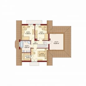 Rzut projektu Arystokles - Rzut poddasza