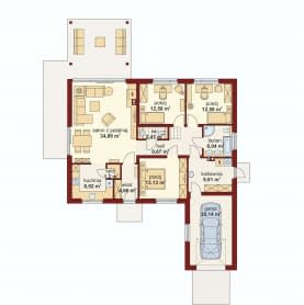 Rzut projektu Gabriel PS - Rzut parteru