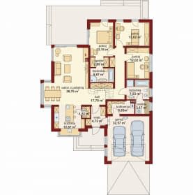 Rzut projektu Kasandra 2 - Rzut parteru