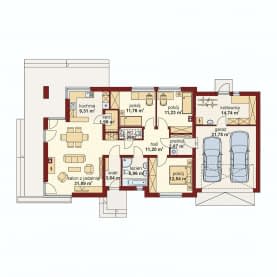 Rzut projektu Midas 2 PS - Rzut parteru