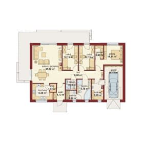 Rzut projektu Domena 105 A - Rzut parteru