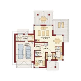 Rzut projektu Domena 301 B - Rzut parteru