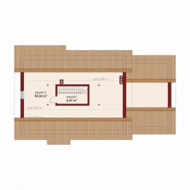 Rzut projektu Atlant 2 PS - Rzut poddasza