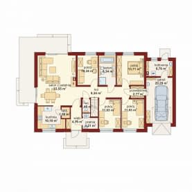 Rzut projektu Domena 104 A-T - Rzut parteru