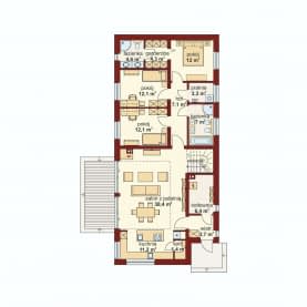 Rzut projektu Domena 122 - Rzut parteru