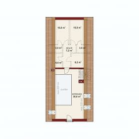 Rzut projektu Domena 122 - Rzut poddasza