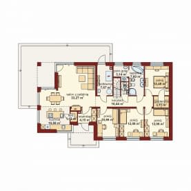 Rzut projektu Domena 139 C1 - Rzut parteru