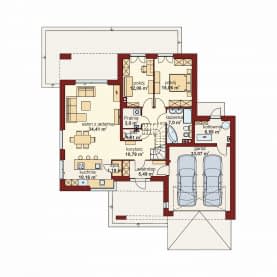 Rzut projektu Domena 206 B - Rzut parteru